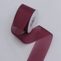 Dunkelrote, durchscheinende Organzaband-Rolle mit Perlmutt-Effekt für Geschenkverpackungen - 3.8cm*20 Yards / Dunkelrot