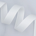 S-shaped 2.5cm white polyester grosgrain ribbon with dense horizontal ribbed texture - 2.5cm Encrypted / Off White