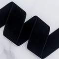 Elegant black faux suede ribbon with pressed edges for DIY hairbows and apparel decor - 4cm*10 Yards / Black