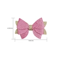 Glitter swallowtail bow hair clip in pink and gold finish with size measurements - Pink Sequin Bow (Style 3)