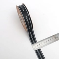 2,5cm schwarzes Polyesterband mit 'Always By Your Side' Aufdruck und weißen Streifen - Andere Breiten verfügbar