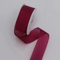 Rol doorschijnend wijnrood organzalint met een parelmoerglans voor cadeauverpakkingen - 2.5cm*20 Yards / Bordeauxrood