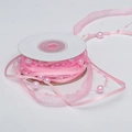 Rosafarbenes Organzaband mit dekorativen Kunstperlen für DIY-Geschenkverpackungen - Größe 5 / Rosa