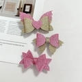 Lot de trois barrettes à paillettes rose et or avec détails brillants en forme de cœur - Autres Styles Contactez le Service