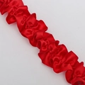 Nastro in raso rosso plissettato con bordi a balze per decorazioni e cucito creativo - 3,5 cm di Larghezza / Rosso