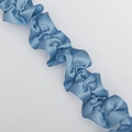 Nastro di raso blu plissettato in poliestere per decorazioni di abiti e regali - 3,5 cm di Larghezza / Blu Grigio