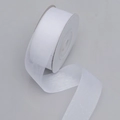 Translucent wit organza lint met parelmoer glans op een papieren spoel - 2.5cm*20 Yards / Wit