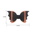 Fiocco per capelli a pipistrello glitterato per Halloween, nero arancio, 10.3x5.5cm - Fermaglio Fiocco Halloween Base