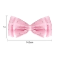 Roze satijnen harikstrik met zilveren strass steentjes afmeting 14,5cm bij 7cm - Roze (14.5cmx7cm)