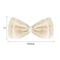 Crèmewitte strik met strassteentjes voor haar en kleding, maat 14,5x7cm - Geel (14.5cmx7cm)