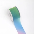Cinta de organza degradada en verde, azul y violeta para lazos de pelo DIY y regalos - Cinta Degradada de Color Oscuro / 4cm*30 Yards