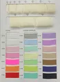 Detailed size chart and color samples for 2.5cm jelly yarn ribbons for DIY crafts - Other colors customizable