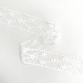 4cm weißes Stern-Stickerei Spitzenband mit Wellenrand für DIY Nähen und Basteln - Weißer Stern (5 Yards)