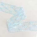 Hellblaues Spitzenband mit Sternenstickerei für DIY-Bastelarbeiten und Geschenke - Blauer Stern (5 Yards)