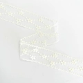 Cremeweißes 4cm Stern-Spitzenband mit Wellenrand für DIY Bastelarbeiten und Deko - Beiger Stern (5 Yards)