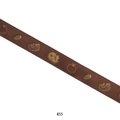 2.5cm dark brown satin ribbon with metallic gold fruit patterns for gift wrapping - Coffee (855#)