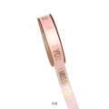 Roze lint met gouden I MISS YOU print op bruine spoel voor cadeauverpakking - Lichtroze [2.5cm*45 Yards] 115#