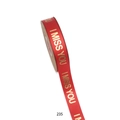 Rood satijnen lint met gouden I MISS YOU opdruk voor geschenken en bloemen - Rood [2.5cm*45 Yards] 235#