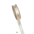 Weißes Seidenband mit Goldfoliendruck I MISS YOU für Geschenke und DIY-Bastelarbeiten - Cremeweiß [2.5cm*45 Yards] 810#