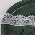 Detailed white floral embroidery lace trim with scalloped edges for garment decoration - 16w35mm