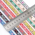 12mm ethnic floral embroidered ribbon jacquard trim in assorted vibrant colors - Customizable Width / Custom Size