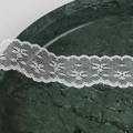 Weiße florale Spitzenborte mit Wellenrand für DIY-Nähen und Kleiderdekoration - 12w30mm