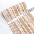 Natural jute burlap ribbon with white crochet lace trim for DIY wedding crafts, 25cm width - Customizable Other Sizes