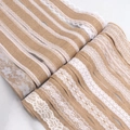 Detail of natural jute burlap ribbon rolls with white floral embroidery lace for DIY crafts - Customizable Styles