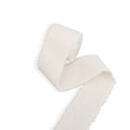 Cinta de algodón con bordes deshilachados en blanco crema para ramos de boda y manualidades - 4cm*5m de Largo / Blanco Leche