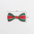 Lazo navideño hecho a mano a rayas rojas y verdes con hilo dorado 5cm x 2,5cm - Estilo 4 (5cm*2.5cm)
