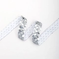 Wit S-vormig elastisch lovertjeslint met zilveren schubben voor DIY naaiwerk en decoratie - 2cm*3 Yards / Zilver