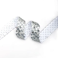 Zilveren lovertjes golvende band met visschubben effect voor DIY kleding decoratie - 3.5cm*3 Yards / Zilver