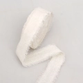 Roll of cream cotton linen frayed edge ribbon for gift wrapping and flower bouquets - Champagne (2cm*9m) 38#