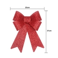 Rote Glitzer-Weihnachtsschleife aus PVC für Deko und Geschenke, Abmessungen 23x31 cm - 23cm*31cm / Rot