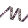 Ethnic 1.5cm jacquard ribbon with purple geometric pattern for garments and DIY crafts - Gray Purple