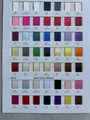 Polyester satin ribbon color chart featuring metallic gold and silver edges for DIY crafts - Color Swatch Sample