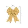 Fiocco decorativo dorato glitterato in PVC, 15cm x 20.5cm, per addobbi natalizi - 16cm*20.5cm / Oro