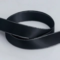Nastro in poliestere nero con bordi metallici argentati per fiocchi regalo fai da te - Bordo Argento Nero (030)
