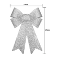 Grande fiocco decorativo argento glitterato per Natale, misura 33 cm x 47 cm - 33cm*47cm / Argento