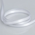 Nastro in poliestere bianco con bordi metallici argentati per confezioni regalo - Bordo Argento Bianco (029)
