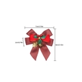 Christmas bow ornament with red ribbons, green leaves, red berries and gold bells - Coffee