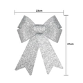 Fiocco natalizio argento glitterato in PVC 23x31cm per regali e decorazione pareti - 23cm*31cm / Argento