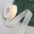 Roll of 2.5cm creamy white translucent jelly chiffon ribbon for DIY hair accessories - 2.5cm*100 Yards / Champagne