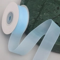 Light blue translucent 2.5cm chiffon ribbon on a spool for floral DIY gift wrapping - 2.5cm*100 Yards / Sky Blue
