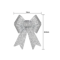 Fiocco decorativo argento glitterato in PVC, 15cm x 20,5cm per addobbi natalizi fai-da-te - 16cm*20.5cm / Argento