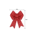 Fiocco di Natale rosso scintillante in PVC con glitter per regali e decorazioni - 10cm*15cm / Rosso