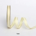 1cm cream wavy scalloped edge ribbon roll for DIY flower and gift box packaging - 1cm*25 Yards / Yellow