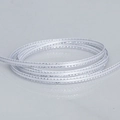 Polyester satin ribbon in white with silver metallic glitter edges for DIY crafts - White Silver Edge (029)