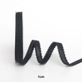 1cm black wavy edge lace ribbon roll for DIY flower gift box packaging and hair bows - 1cm*25 Yards / Black