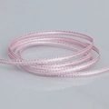 Light pink polyester ribbon with fine silver metallic edges for DIY gift wrapping and bows - Pink Silver Edge (123)